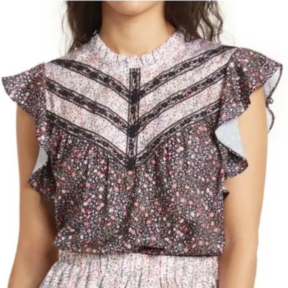 NWT Halston Floral Blouse